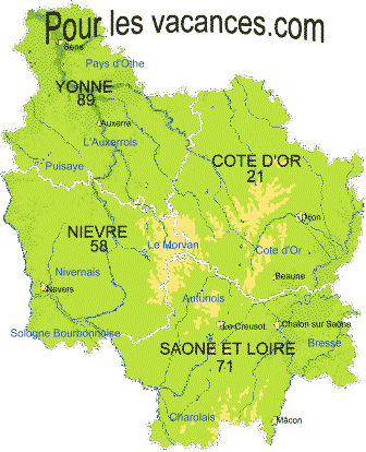 Vacances en Bourgogne. Villages de vacances, location vacances, gites, chambres d'hôtes, hébergements et locations de maisons dans l'Yonne, en Cote d'Or, Nièvre et Saone et Loire.