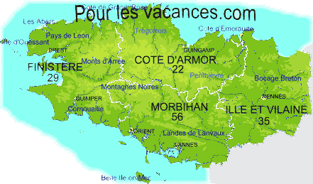Vacances en Bretagne. Villages de vacances, gites, chambres d'hôtes, hébergements et locations de maisons en Cote d' Armor, Finistère, ille et vilaine et Morbihan.