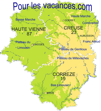 Vacances en Limousin. Villages de vacances, gites, chambres d'hôtes, hébergements et locations de maisons en Creuse, Corrze, Haute Vienne.