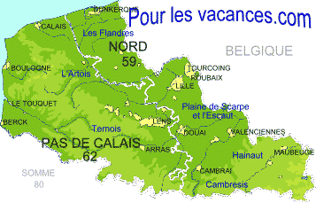 Vacances en Nord - Pas de Calais. Villages de vacances, location vacances, gites, chambres d'hôtes, hébergements et locations de maisons dans le Nord et le Pas de Calais.