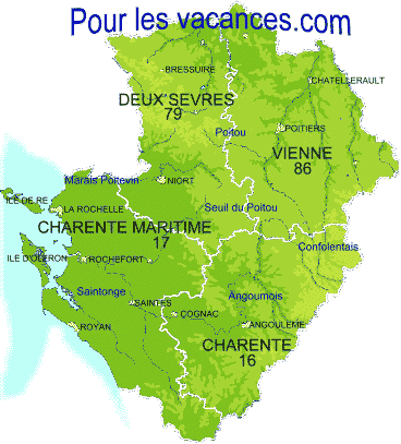 Vacances en Poitou Charentes. Villages de vacances, location vacances, gites, chambres d'hôtes, hébergements et locations de maisons en Charente, Charente Maritime, Deux sèvres et Vienne.