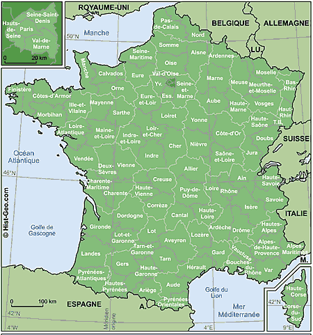 carte de france avec les gites