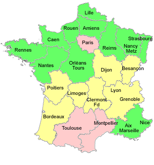 carte des zones de vacances scolaires