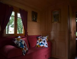 Gypsy caravan near Toulouse in France. near Bajon