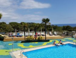 Seafront camping in Catalonia, Spain.