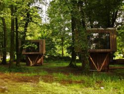 Perched huts in Normandy. near Rouffigny