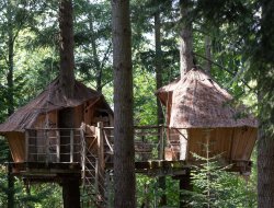 Unusual stay in perched huts in ardeche, France. near Boucieu le Roi