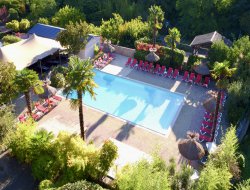 Holiday village with heated pool in Ardeche, south of France. near Beaumont