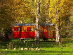 Gypsy caravan in Auvergne. near Vorey