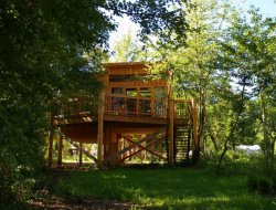 Perched huts in Auvergne, France. near Saint Maurice de Lignon