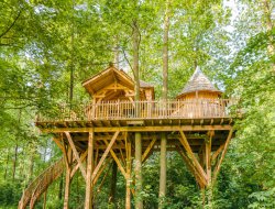 Saint Leger aux Bois Cabanes perches avec jacuzzi privatif dans l'Oise.
