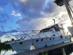 Unusual stay on a boat near Paris in France. near Les Andelys