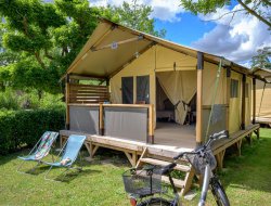 Safari tents in the Drome des Collines, south of France. near Jarcieu